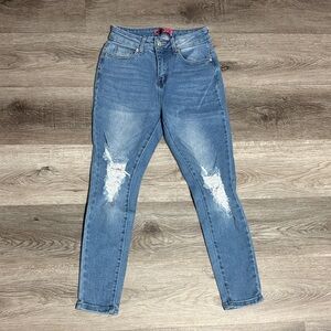Blue Distressed Women Jeans